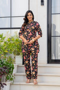 Midnight Meadow Maternity Cotton Co-ord Se