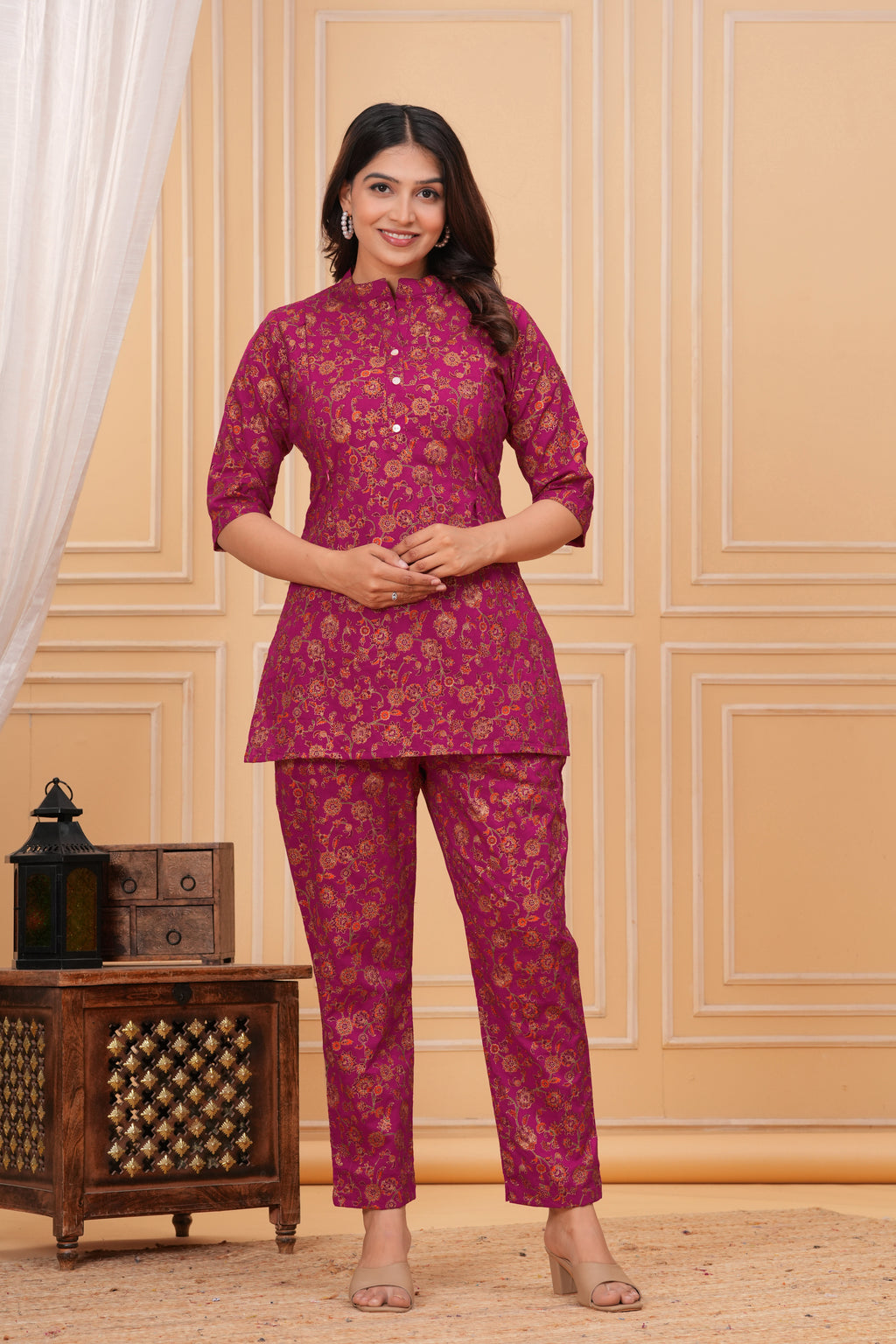 Plum Blossom Maternity Cotton Co-ord Set