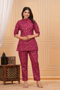 Plum Blossom Maternity Cotton Co-ord Set