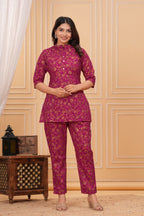 Plum Blossom Maternity Cotton Co-ord Set
