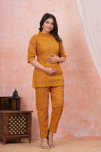 Golden Ochre Maternity Cotton Co-ord Set