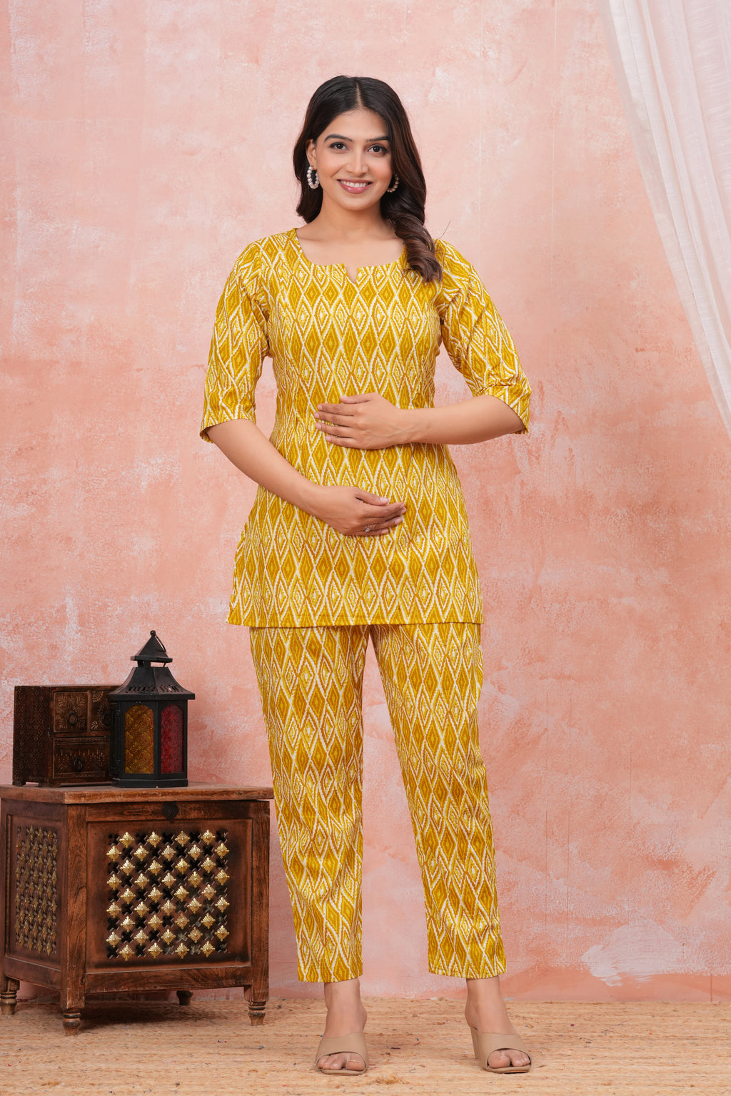 Olive Meadow Maternity Cotton Co-ord Set