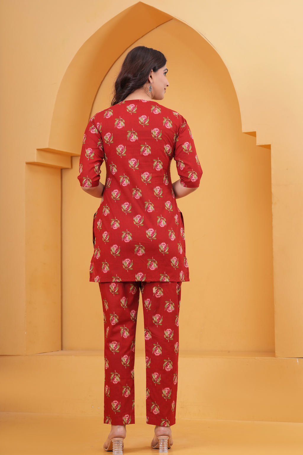 Crimson Bud Maternity Cotton Co-ord Set
