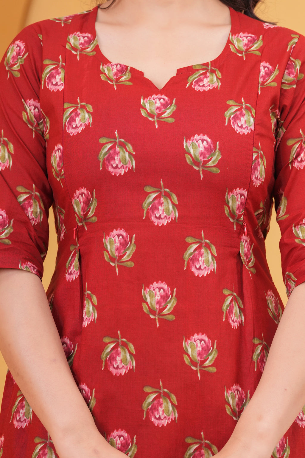 Crimson Bud Maternity Cotton Co-ord Set