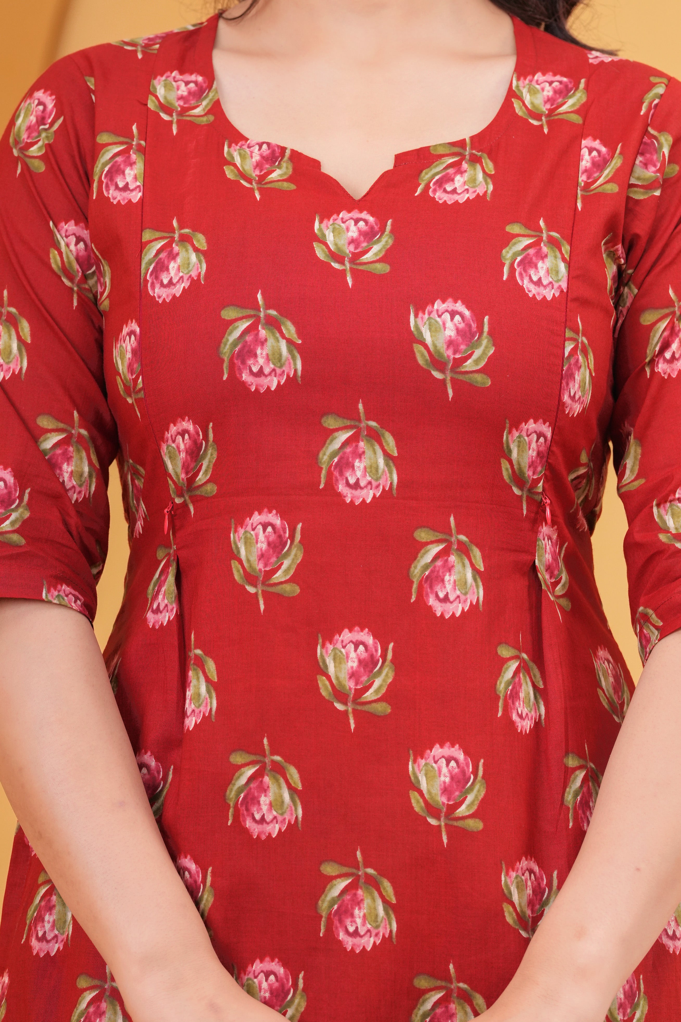 Crimson Bud Maternity Cotton Co-ord Set