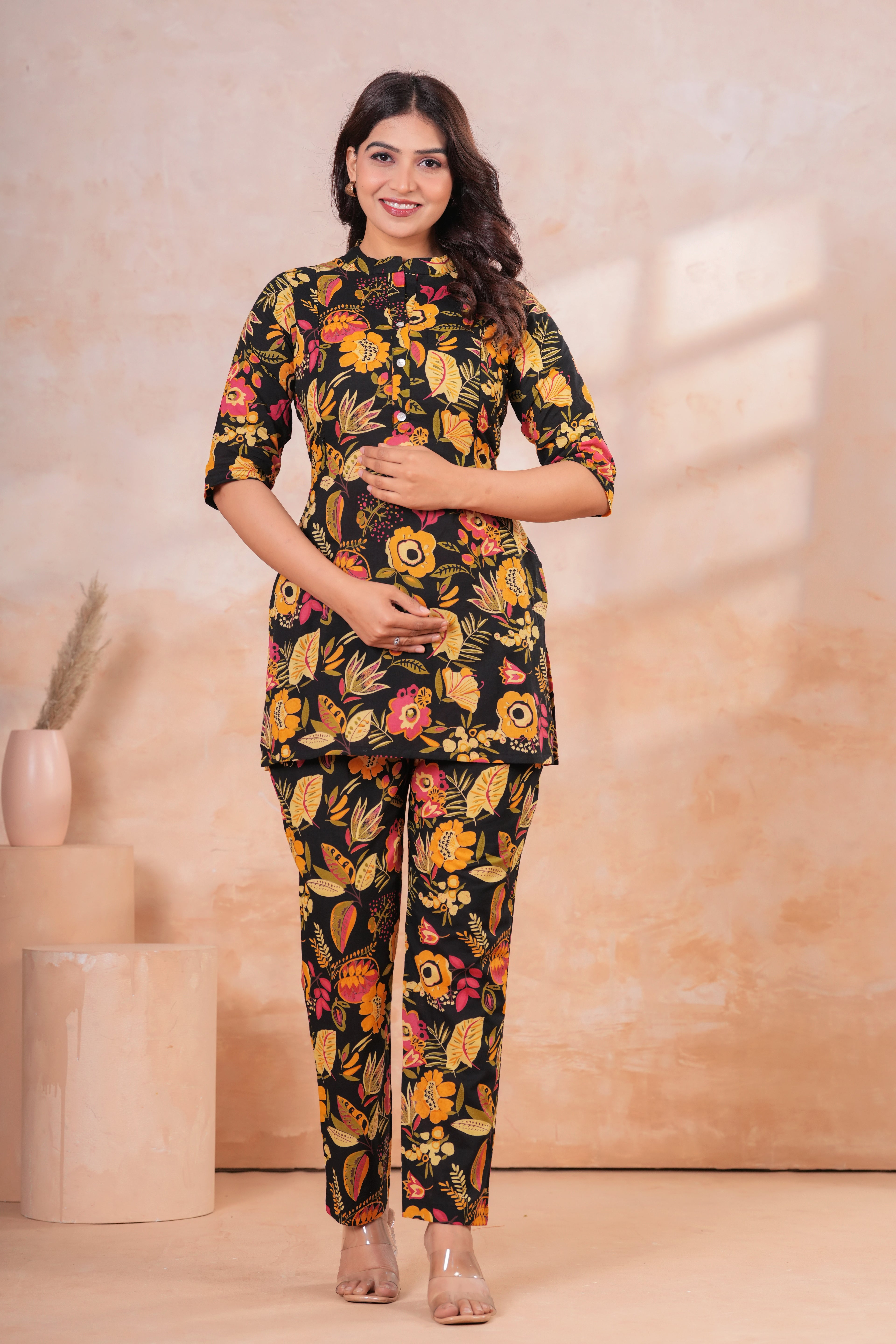Midnight Meadow Maternity Cotton Co-ord Se