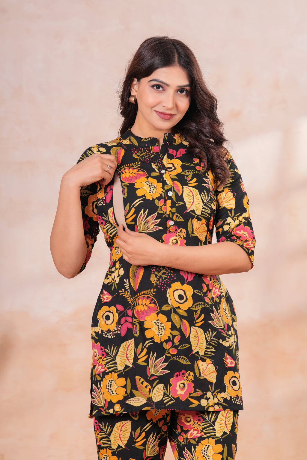Midnight Meadow Maternity Cotton Co-ord Se