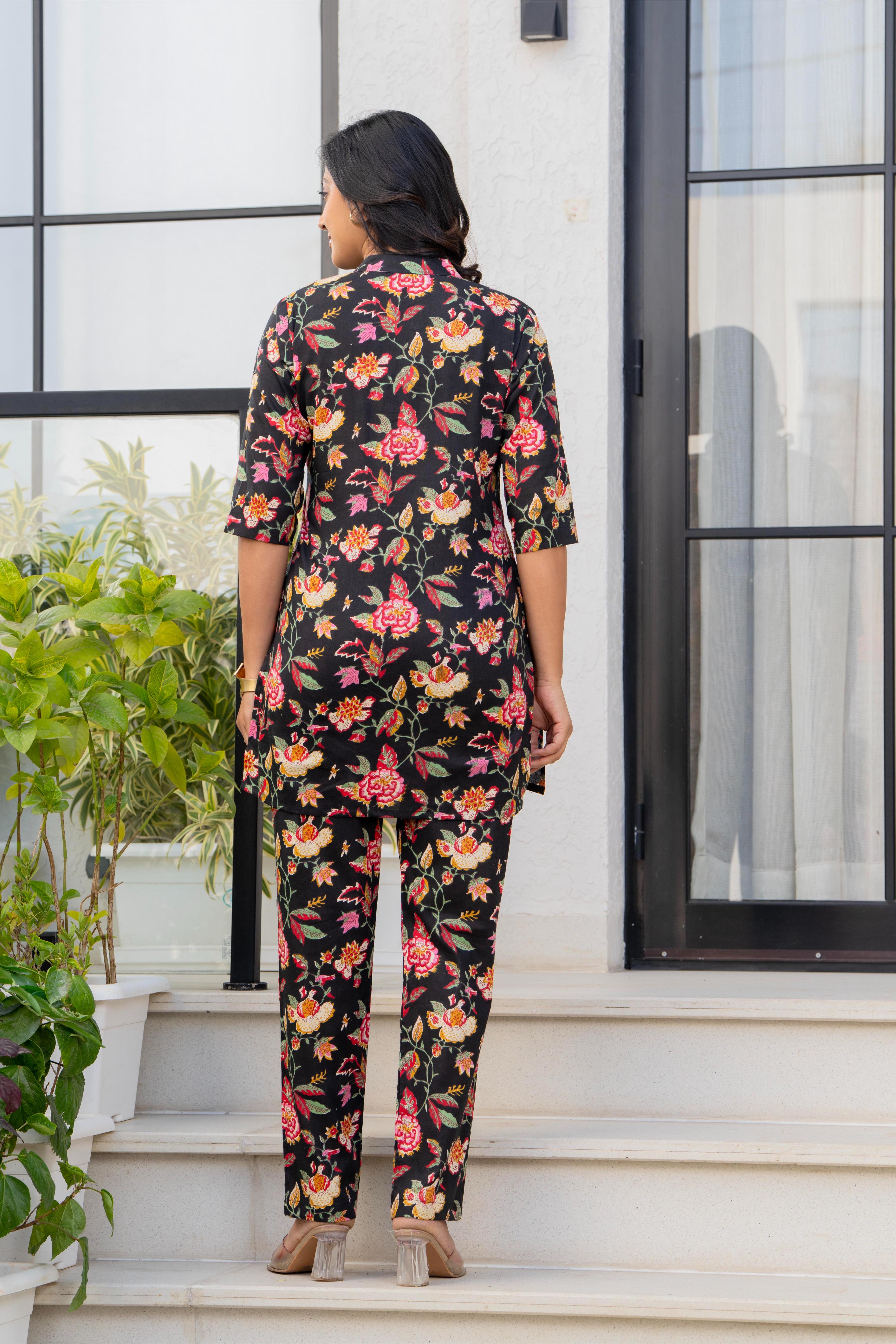 Mystic Midnight Floral Cotton Co-ord Set