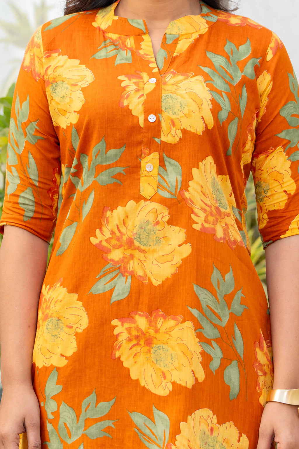 Golden Sunburst Floral Cotton Co-ord Set