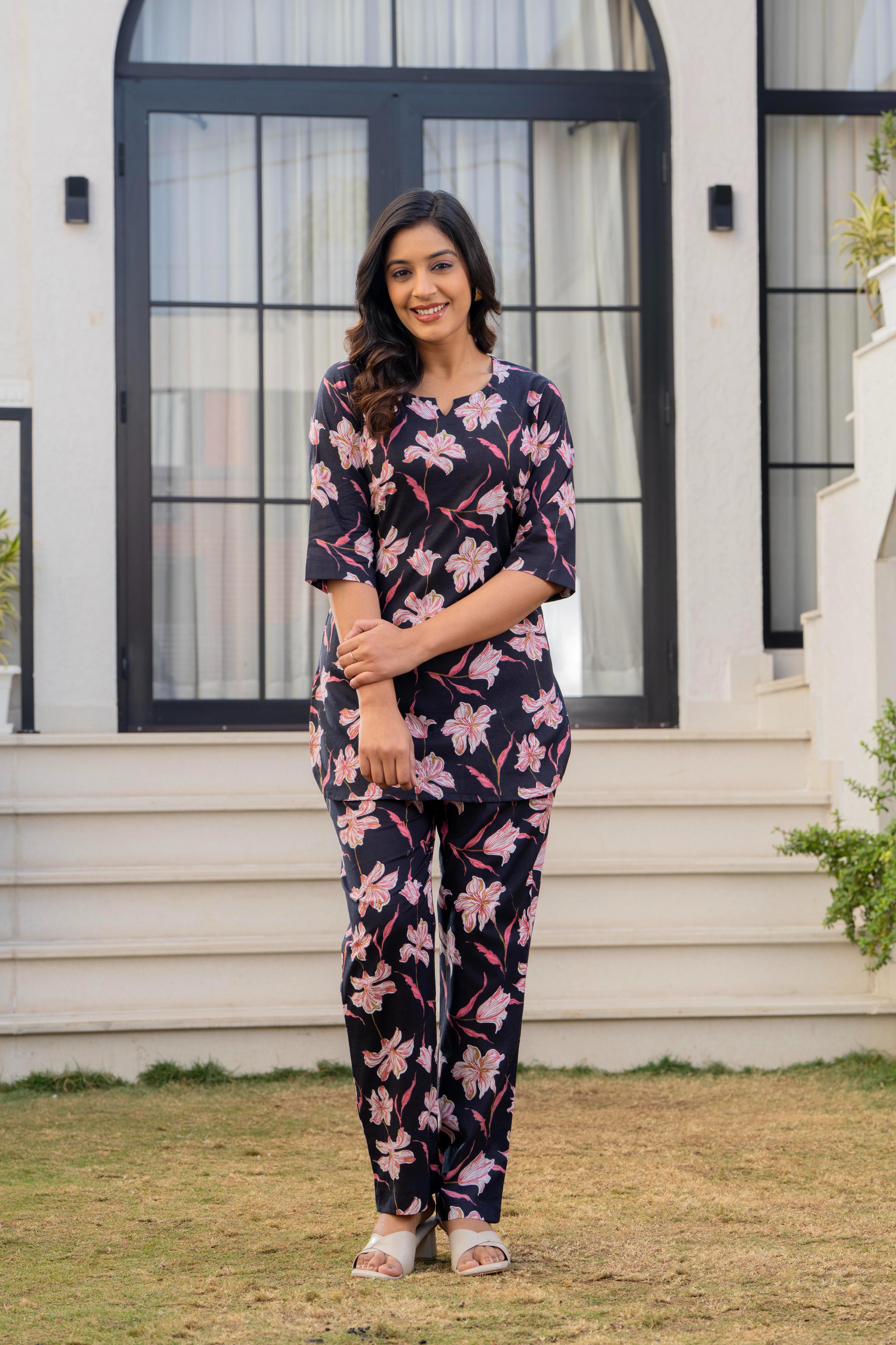 Midnight Lily Cotton Co-ord Set