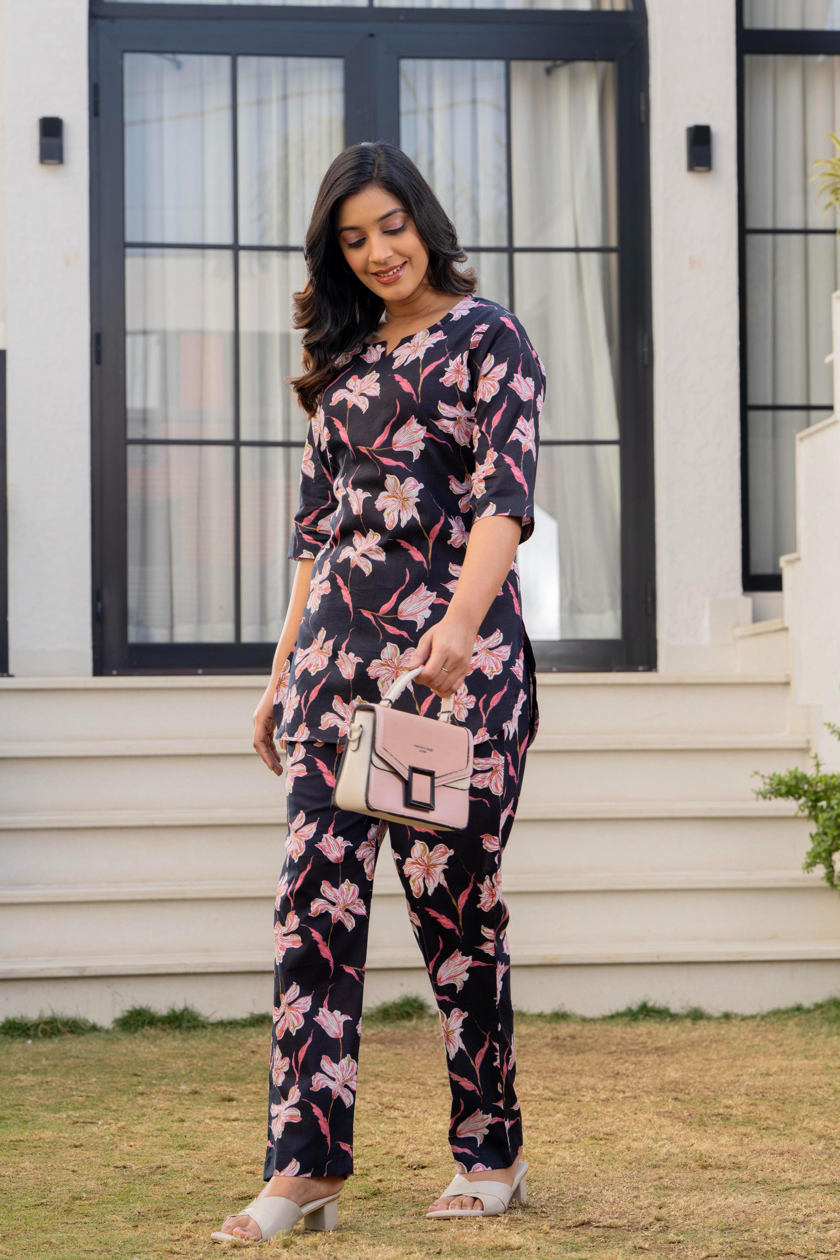 Midnight Lily Cotton Co-ord Set