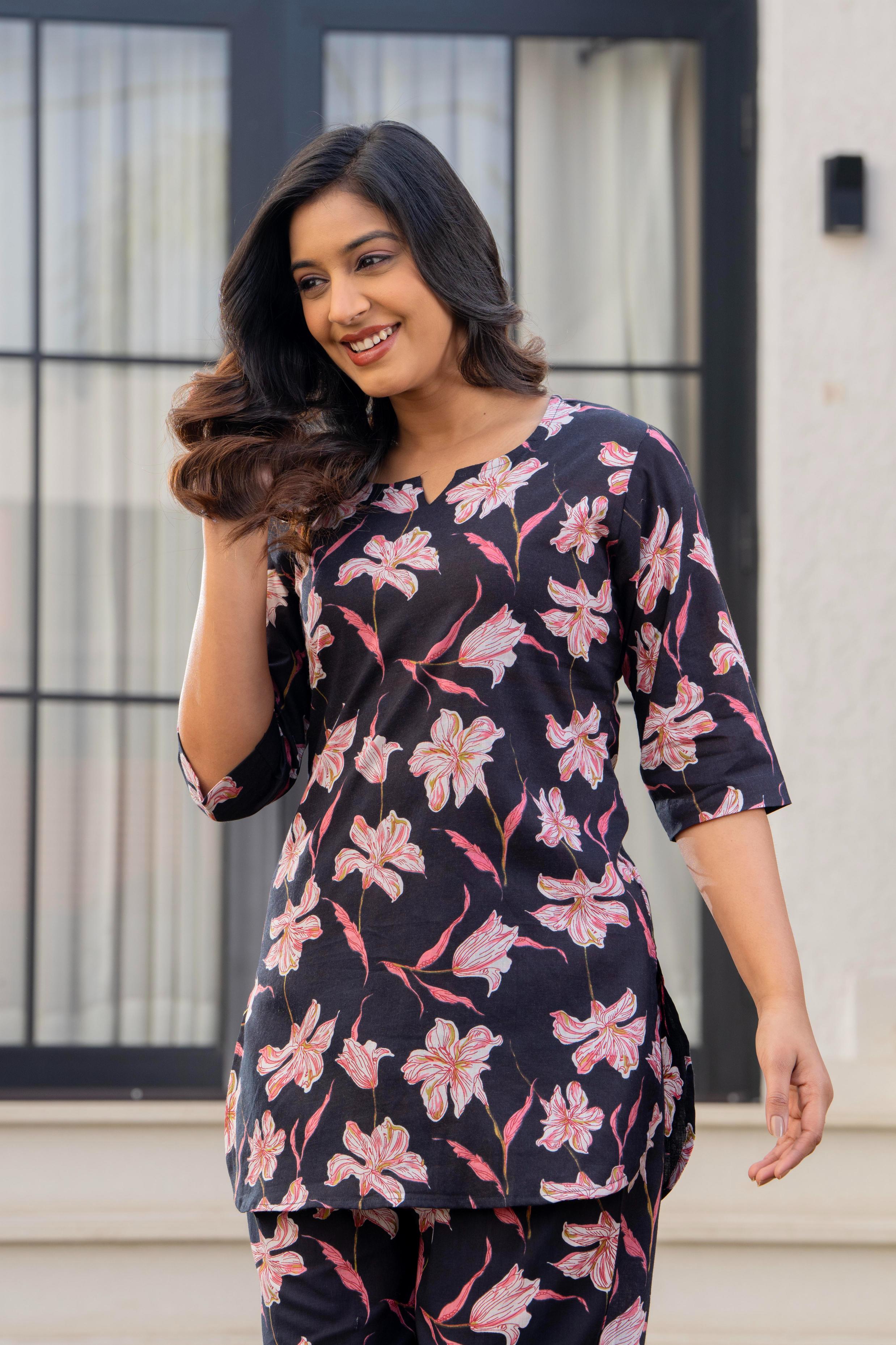 Midnight Lily Cotton Co-ord Set
