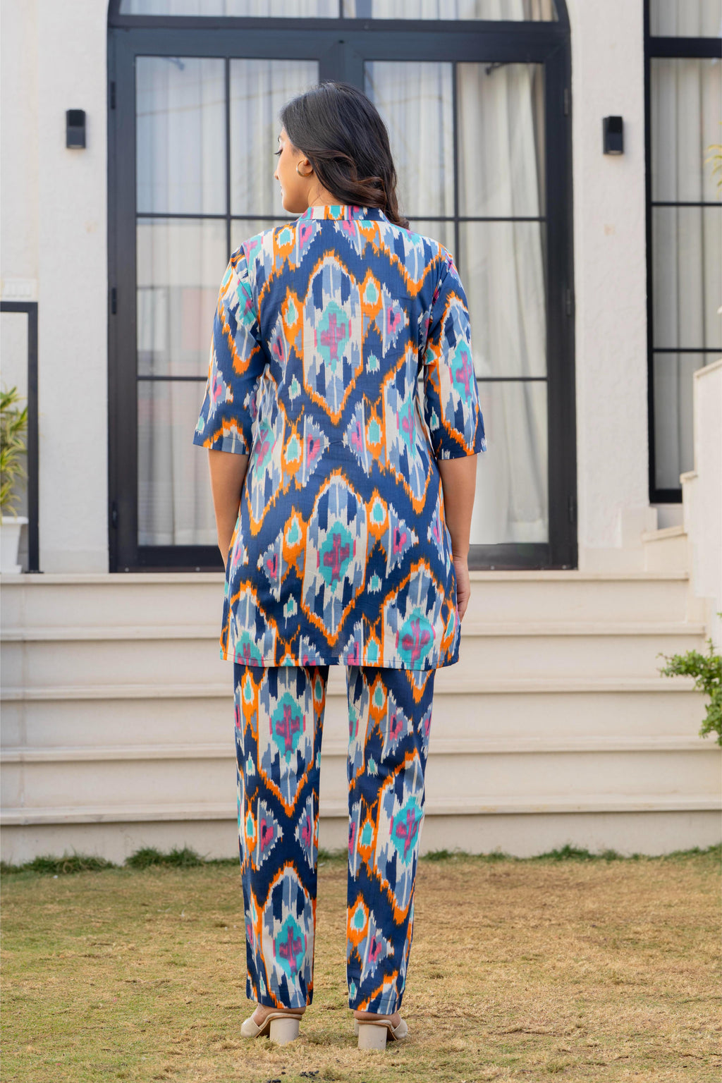 Celestial Blue Ikat Cotton Co-ord Set